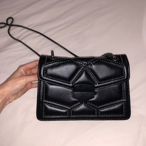 Black studded crossbody purse